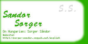 sandor sorger business card