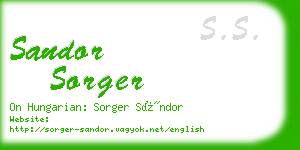 sandor sorger business card